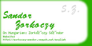 sandor zorkoczy business card
